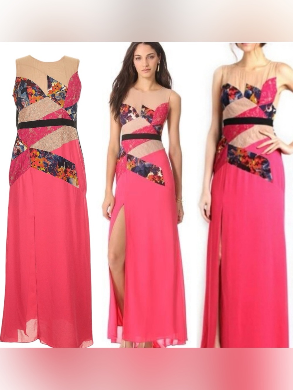 BCBGMaxAzria Lonnie Patchwork Gown 8